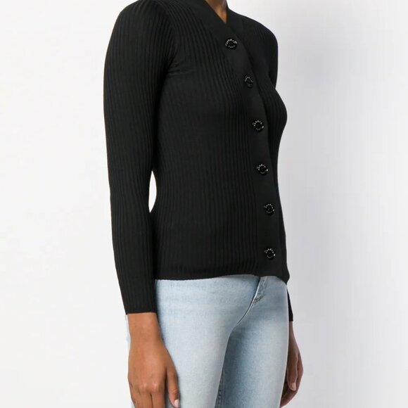 Sandro Paris Women's Rib Knit Cardigan Black Size 1 Fits XXS/XS - Picture 1 of 13